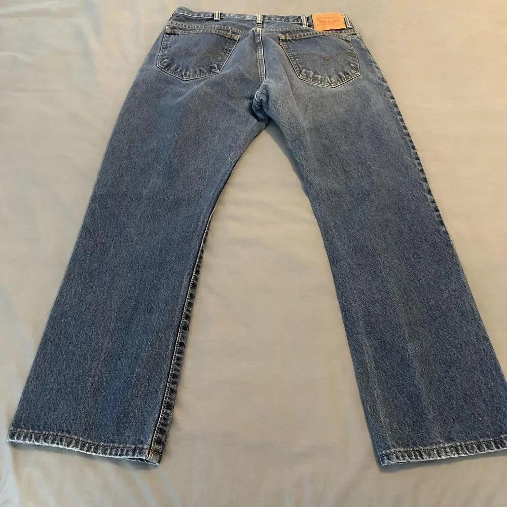 Levis 517 Jeans Mens 38x31 Blue Medium Wash Bootcut High Rise Denim Pants Casual